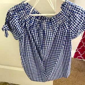 J Crew gingham off the shoulder top size 6